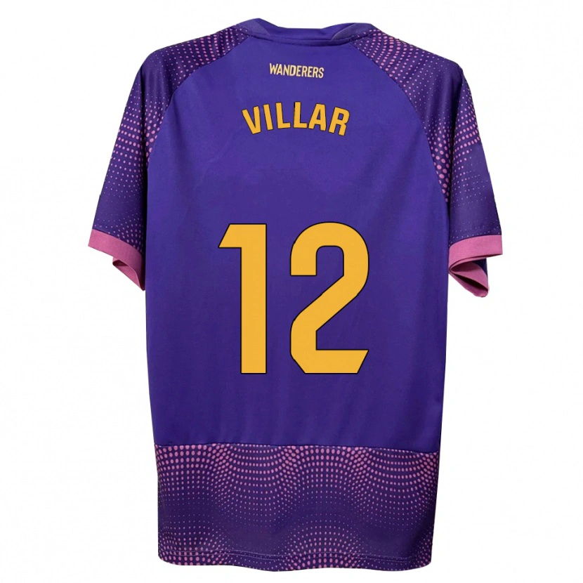Danxen Kinderen Gonzalo Villar #12 Paars Wit Roze Uitshirt Uittenue 2026/27 T-Shirt België