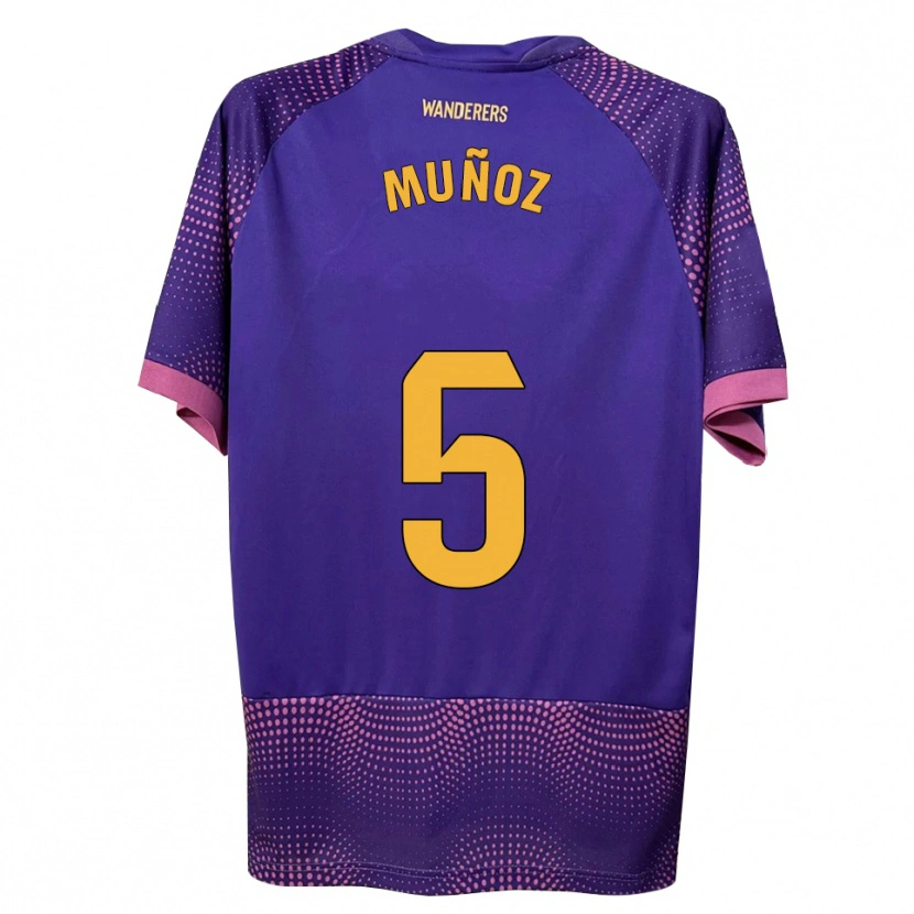Danxen Kinderen Ismael Muñoz #5 Paars Wit Roze Uitshirt Uittenue 2026/27 T-Shirt België