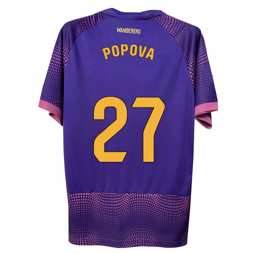 Danxen Kinderen Ángela Popova Fedorova #27 Paars Wit Roze Uitshirt Uittenue 2026/27 T-Shirt België