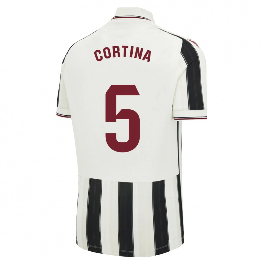 Danxen Kinderen Borja Cortina #5 Zwart Wit Rood Uitshirt Uittenue 2026/27 T-Shirt België