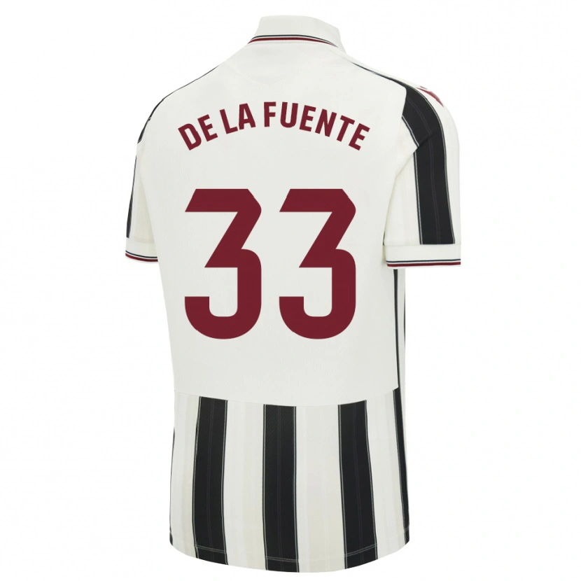 Danxen Kinderen Alba De La Fuente #33 Zwart Wit Rood Uitshirt Uittenue 2026/27 T-Shirt België