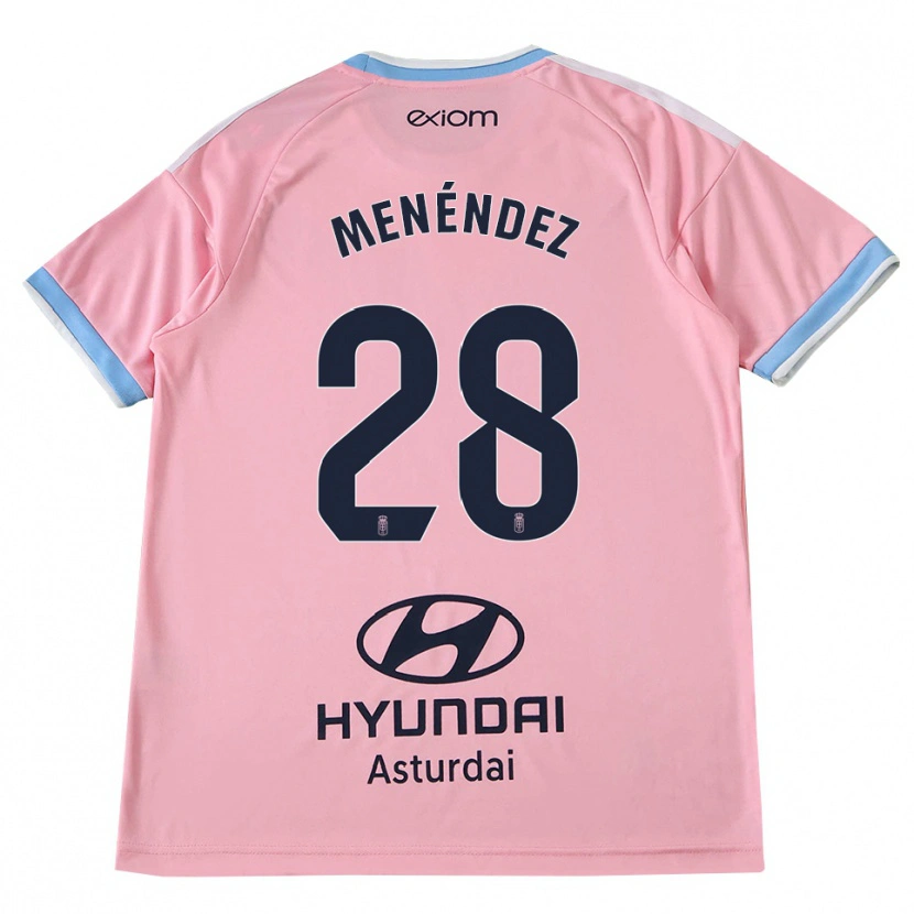 Danxen Kinderen Diego Menéndez #28 Centaurieblauw Roze Uitshirt Uittenue 2026/27 T-Shirt België