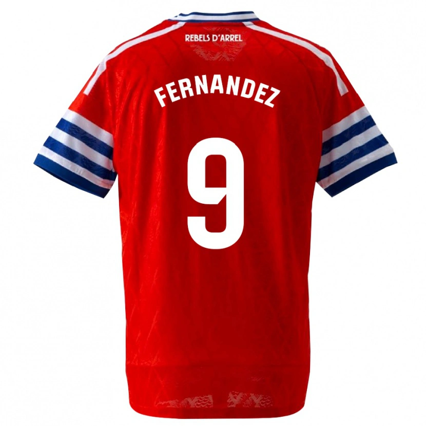 Danxen Kinderen Roberto Fernández #9 Koninklijk Blauw Rood Uitshirt Uittenue 2026/27 T-Shirt België