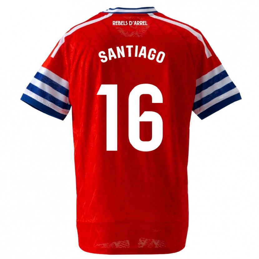 Danxen Kinderen Alejandro Santiago #16 Koninklijk Blauw Rood Uitshirt Uittenue 2026/27 T-Shirt België