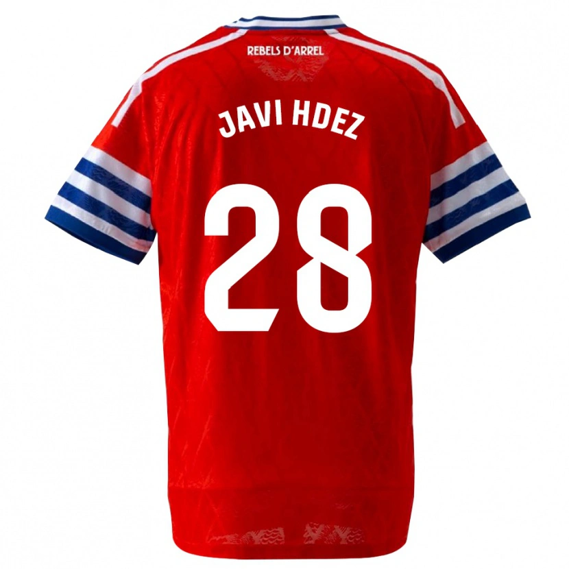 Danxen Kinderen Javi Hernández #28 Koninklijk Blauw Rood Uitshirt Uittenue 2026/27 T-Shirt België