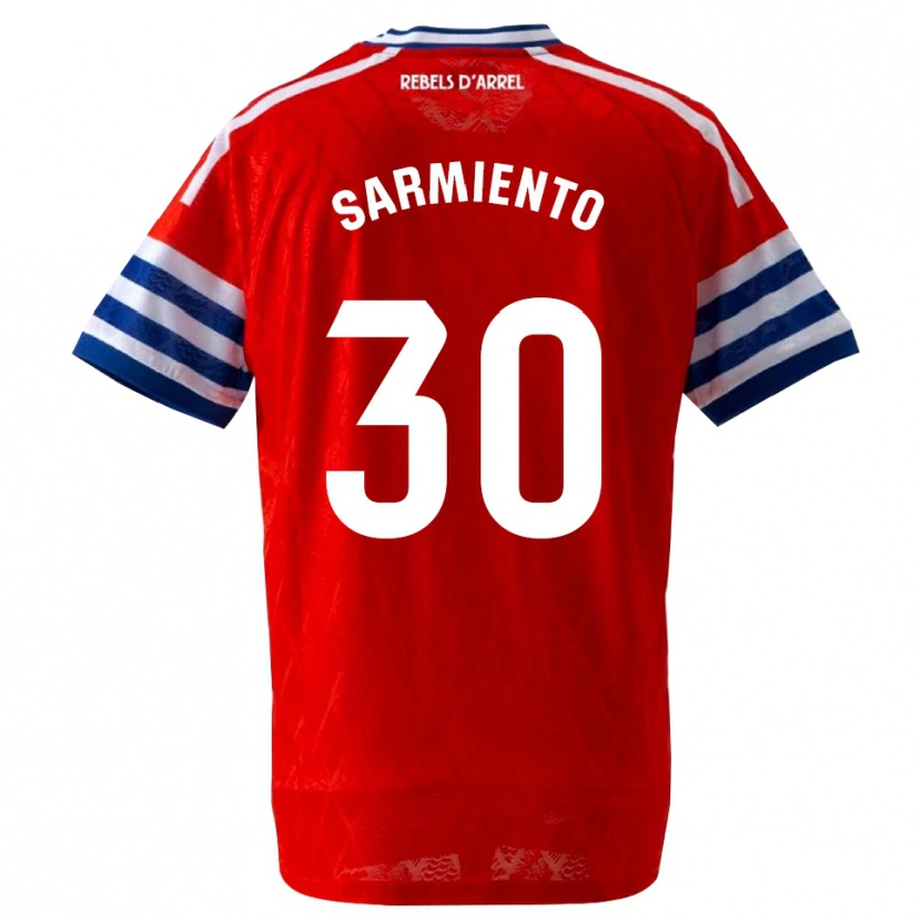 Danxen Kinderen Izan Sarmiento #30 Koninklijk Blauw Rood Uitshirt Uittenue 2026/27 T-Shirt België