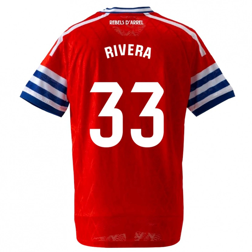 Danxen Kinderen Pol Rivera #33 Koninklijk Blauw Rood Uitshirt Uittenue 2026/27 T-Shirt België