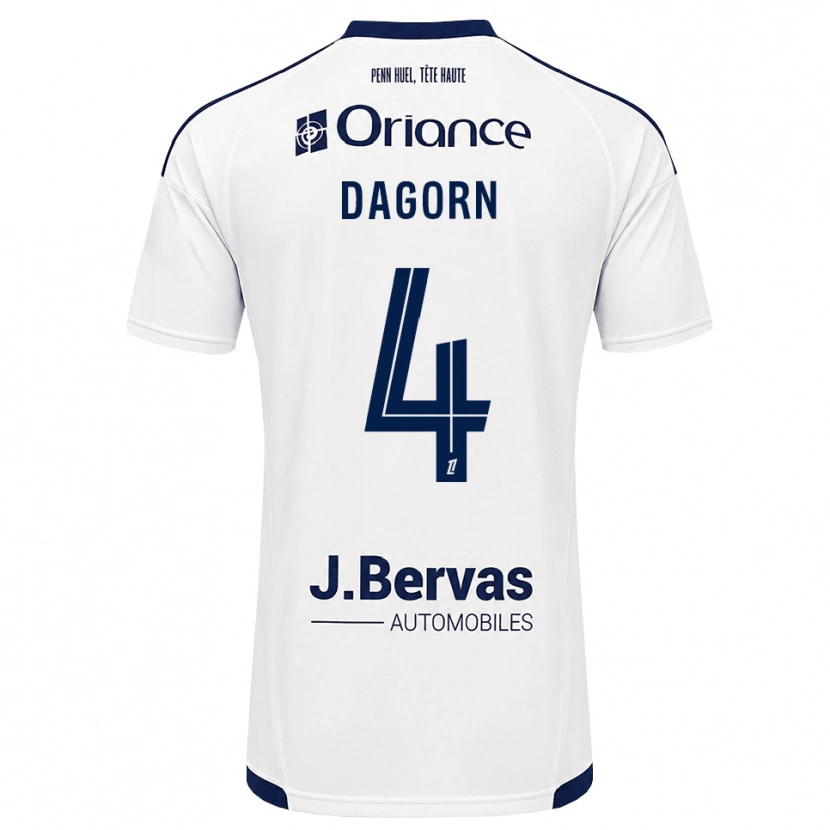 Danxen Kinderen Maxime Dagorn #4 Marineblauw Wit Uitshirt Uittenue 2026/27 T-Shirt België