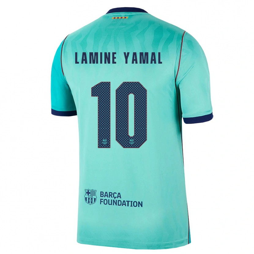 Danxen Kinderen Lamine Yamal #10 Aqua Donker Turquoise Koninklijk Blauw Thuisshirt Derde Tenue 2026/27 T-Shirt België