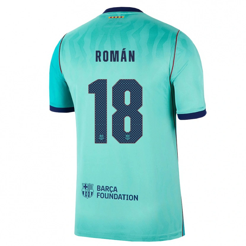Danxen Kinderen Pocho Román #18 Aqua Donker Turquoise Koninklijk Blauw Thuisshirt Derde Tenue 2026/27 T-Shirt België