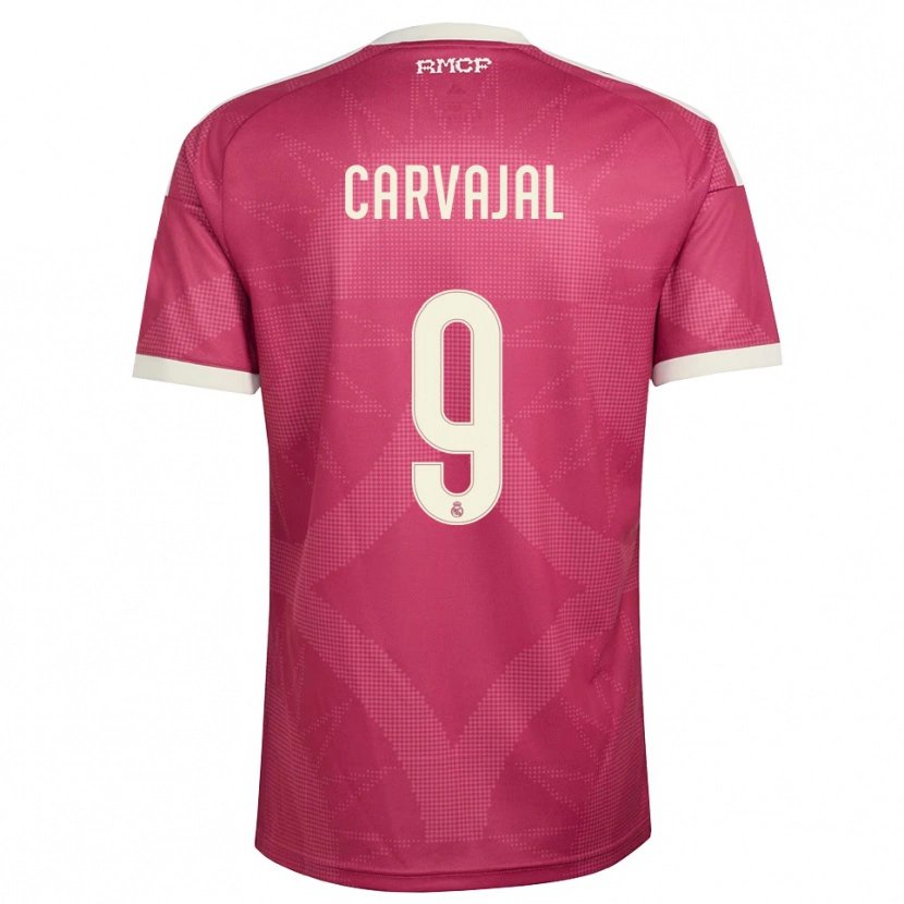 Danxen Kinderen Ángel Carvajal #9 Bleek Violet Rood Wit Thuisshirt Derde Tenue 2026/27 T-Shirt België