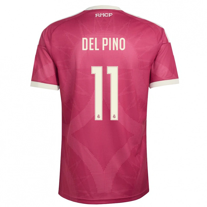 Danxen Kinderen Santiago Del Pino #11 Bleek Violet Rood Wit Thuisshirt Derde Tenue 2026/27 T-Shirt België