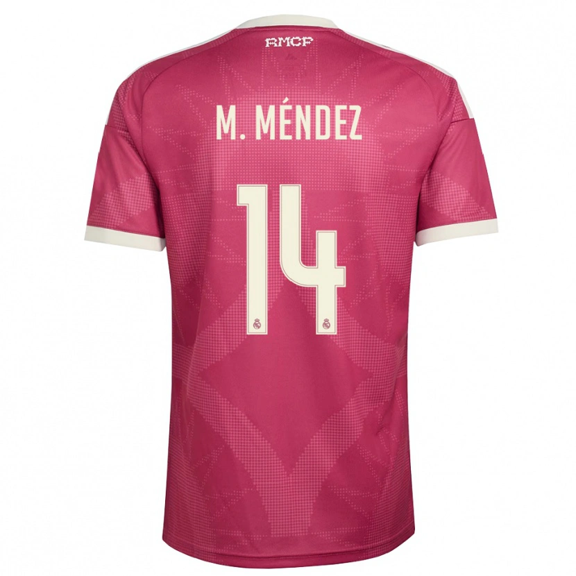 Danxen Kinderen María Méndez #14 Bleek Violet Rood Wit Thuisshirt Derde Tenue 2026/27 T-Shirt België