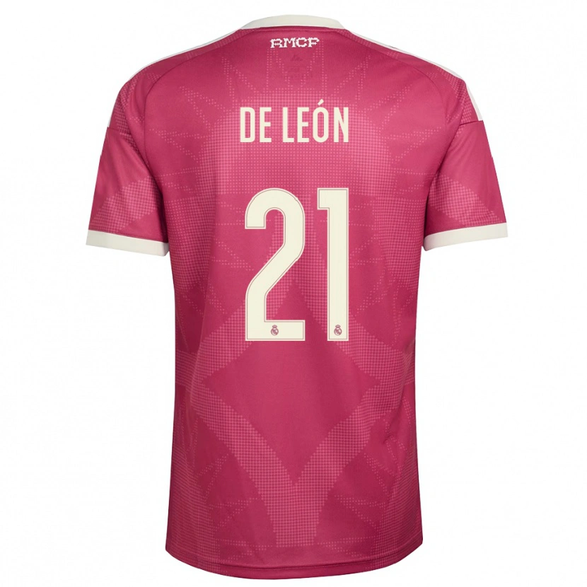 Danxen Kinderen Jeremy De León #21 Bleek Violet Rood Wit Thuisshirt Derde Tenue 2026/27 T-Shirt België