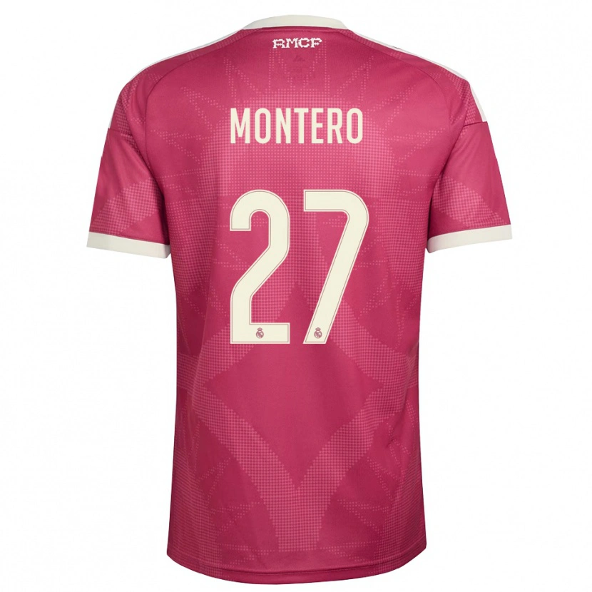 Danxen Kinderen Pablo Montero #27 Bleek Violet Rood Wit Thuisshirt Derde Tenue 2026/27 T-Shirt België