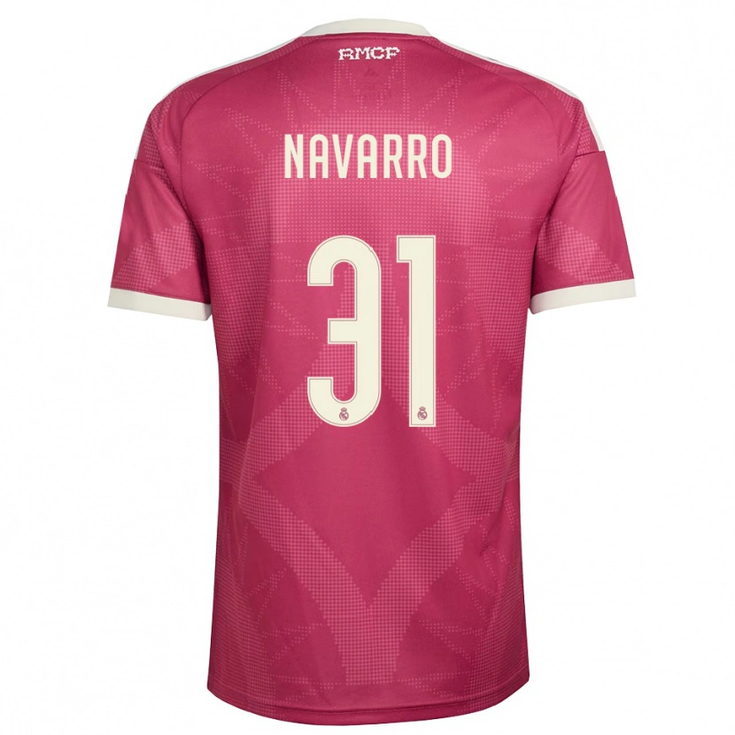 Danxen Kinderen Javi Navarro #31 Bleek Violet Rood Wit Thuisshirt Derde Tenue 2026/27 T-Shirt België