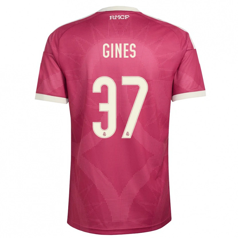 Danxen Kinderen Álvaro Ginés #37 Bleek Violet Rood Wit Thuisshirt Derde Tenue 2026/27 T-Shirt België