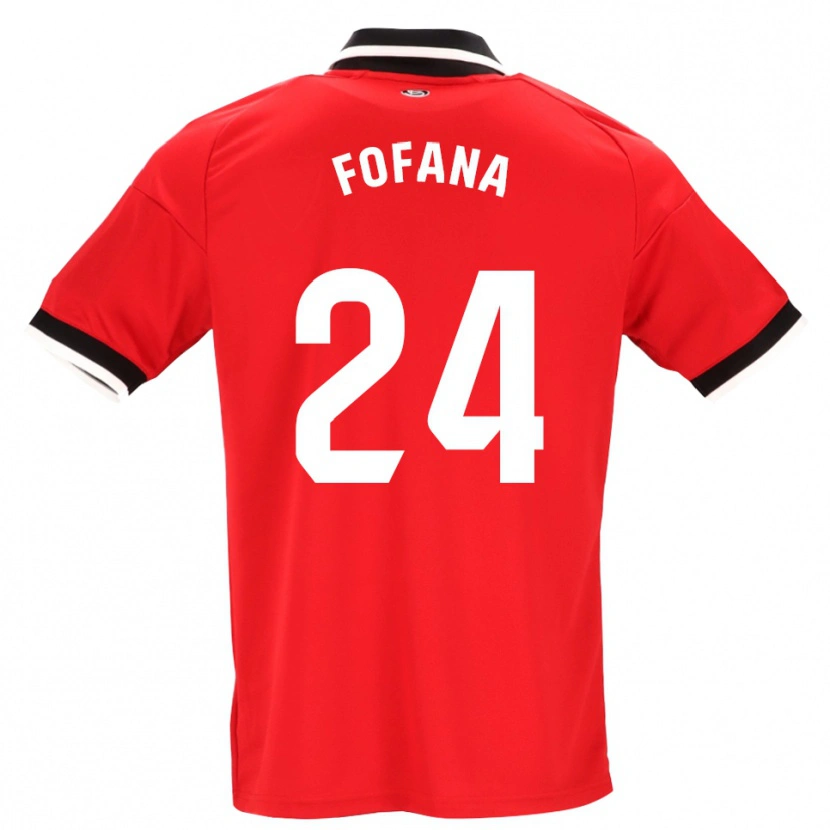 Danxen Kinderen Youssouf Fofana #24 Zwart Wit Rood Uitshirt Uittenue 2026/27 T-Shirt België