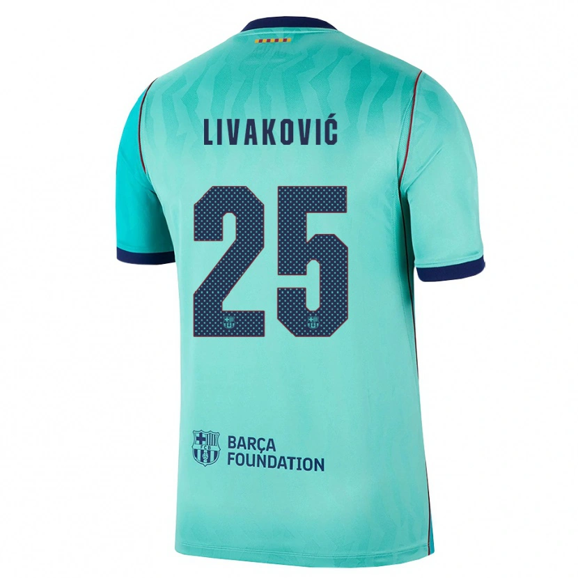 Danxen Kinderen Dominik Livakovic #25 Aqua Donker Turquoise Koninklijk Blauw Thuisshirt Derde Tenue 2026/27 T-Shirt België