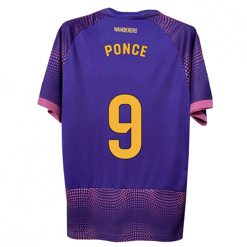 Danxen Heren Ezequiel Ponce #9 Paars Wit Roze Uitshirt Uittenue 2026/27 T-Shirt België