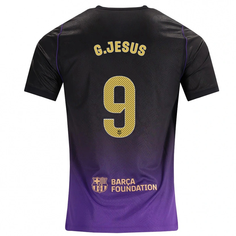 Danxen Heren Gabriel Jesus #9 Paars Geel Zwart Uitshirt Uittenue 2026/27 T-Shirt België