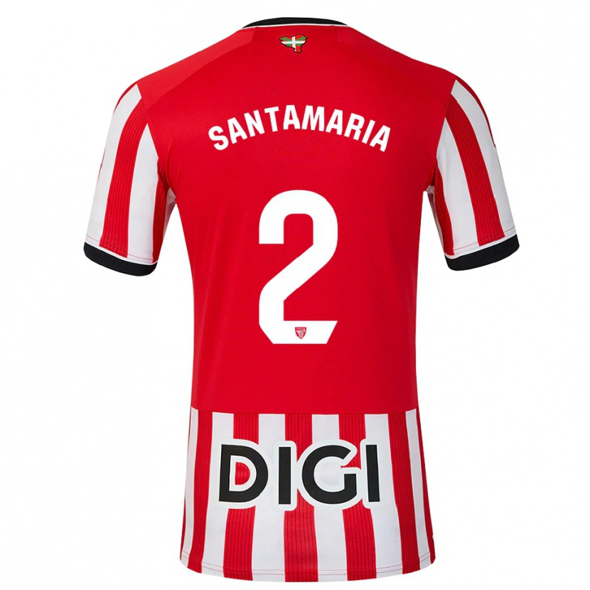 Danxen Heren Unai Santamaría #2 Rood Zwart Wit Thuisshirt Thuistenue 2026/27 T-Shirt België