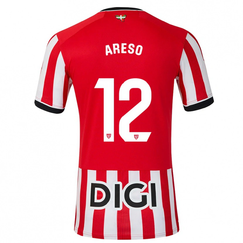 Danxen Heren Jesús Areso #12 Rood Zwart Wit Thuisshirt Thuistenue 2026/27 T-Shirt België