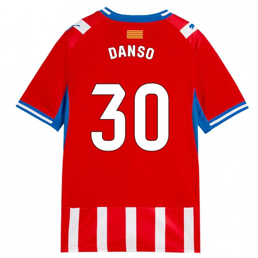 Danxen Heren Jordi Danso #30 Rood Wit Hemelsblauw Thuisshirt Thuistenue 2026/27 T-Shirt België