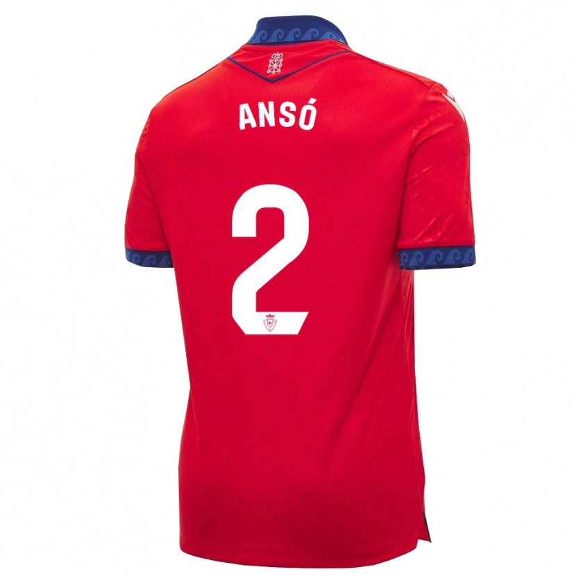 Danxen Heren Mikel Ansó #2 Rood Marineblauw Wit Thuisshirt Thuistenue 2026/27 T-Shirt België