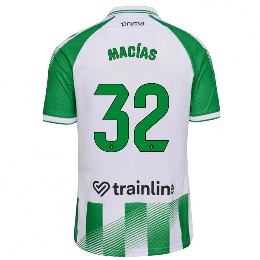 Danxen Heren Curro Macías #32 Lichtgroen Zwart Wit Thuisshirt Thuistenue 2026/27 T-Shirt België