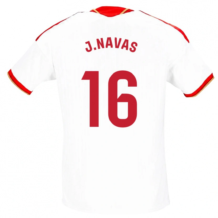 Danxen Heren Jesus Navas #16 Wit Rood Thuisshirt Thuistenue 2026/27 T-Shirt België