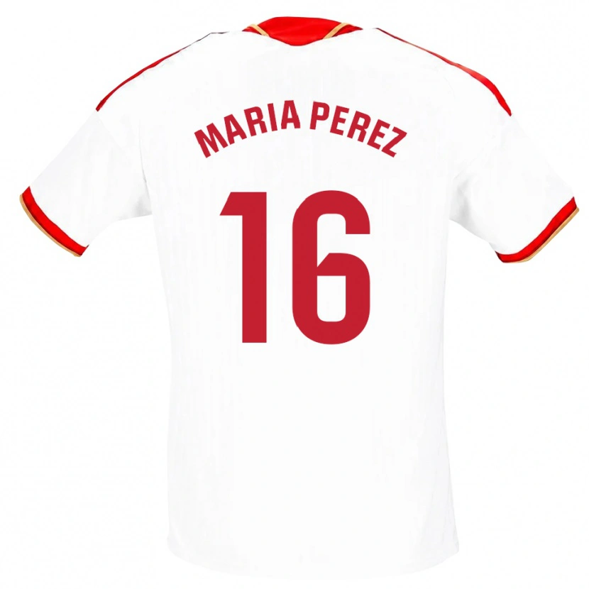 Danxen Heren María Pérez Rabaza #16 Wit Rood Thuisshirt Thuistenue 2026/27 T-Shirt België
