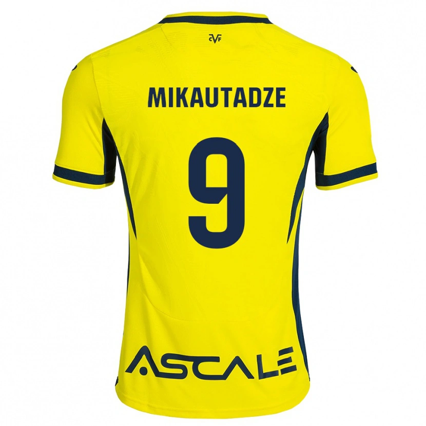 Danxen Heren Georges Mikautadze #9 Geel Zwart Rood Thuisshirt Thuistenue 2026/27 T-Shirt België