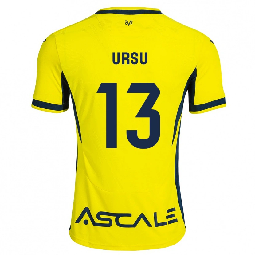 Danxen Heren Eduard Ursu #13 Geel Zwart Rood Thuisshirt Thuistenue 2026/27 T-Shirt België