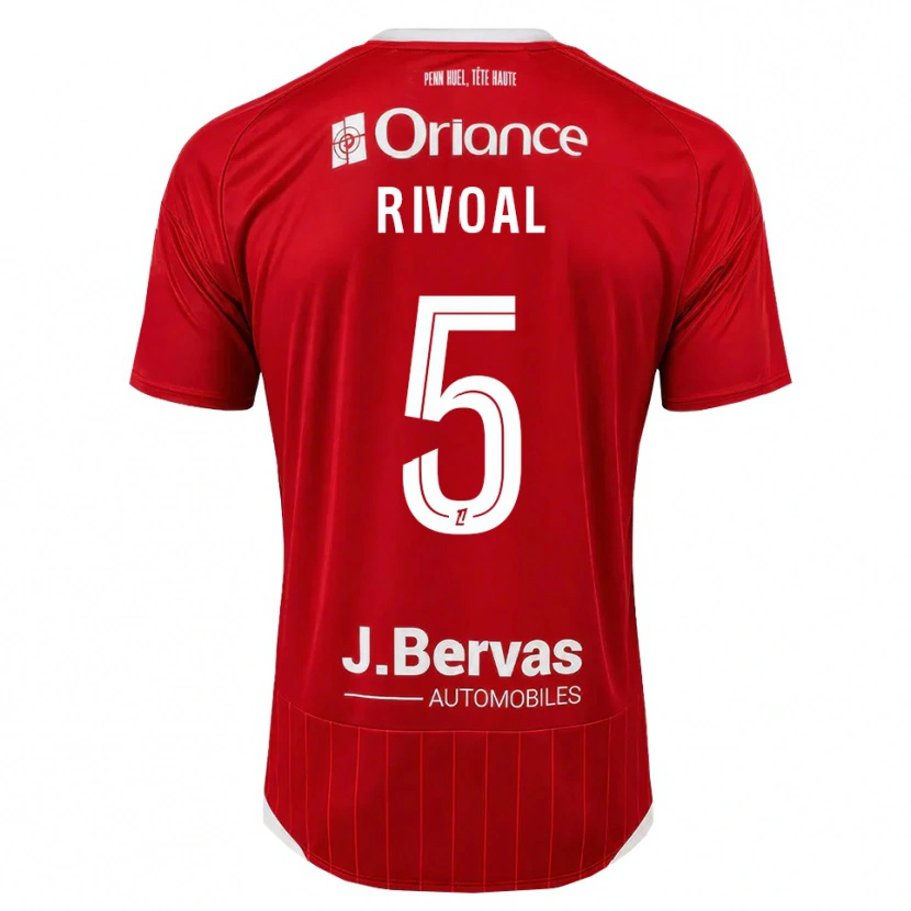 Danxen Heren Paul Rivoal #5 Wit Rood Thuisshirt Thuistenue 2026/27 T-Shirt België