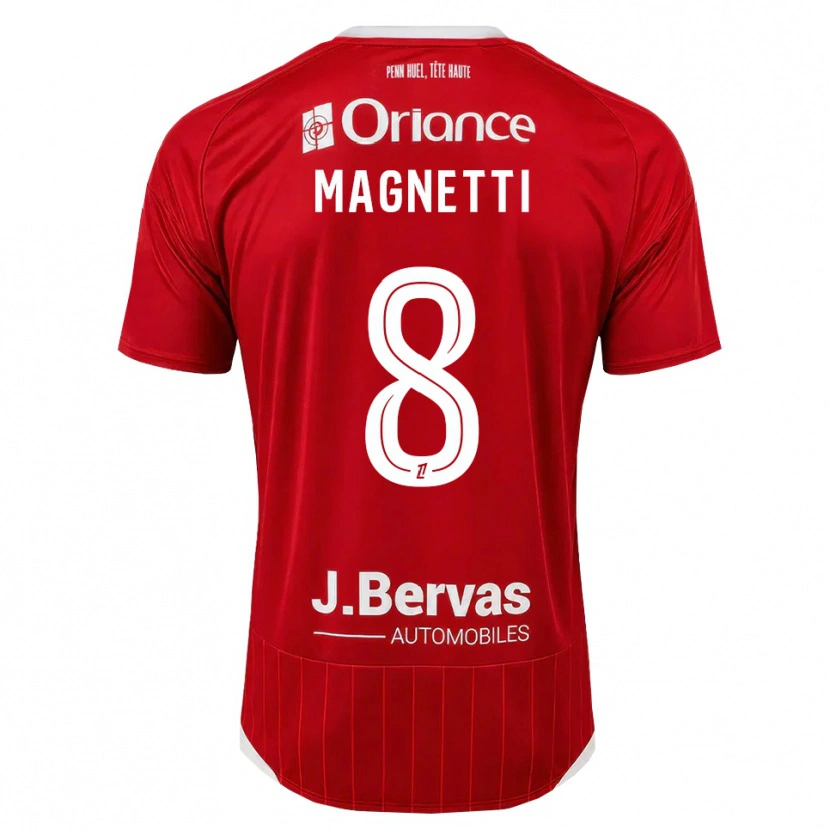 Danxen Heren Hugo Magnetti #8 Wit Rood Thuisshirt Thuistenue 2026/27 T-Shirt België