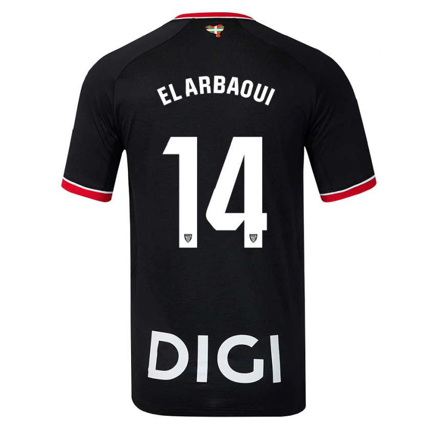 Danxen Heren Ilyas El Arbaoui #14 Zwart Wit Rood Uitshirt Uittenue 2026/27 T-Shirt België