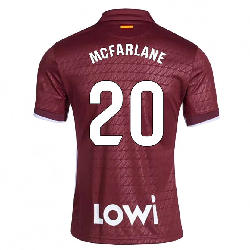 Danxen Heren Ayden Mcfarlane #20 Donkerrood Wit Uitshirt Uittenue 2026/27 T-Shirt België