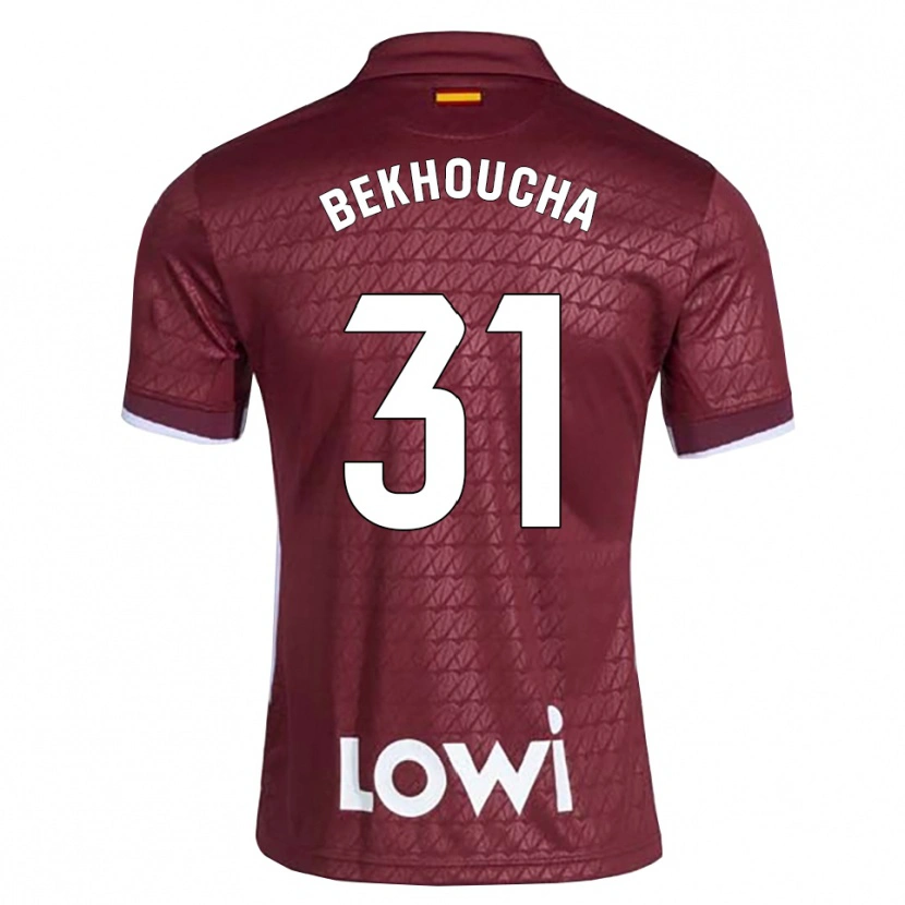 Danxen Heren Ismael Bekhoucha #31 Donkerrood Wit Uitshirt Uittenue 2026/27 T-Shirt België