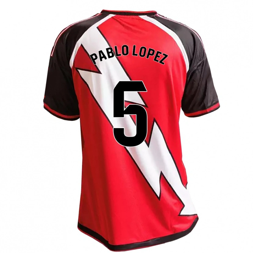 Danxen Heren Pablo López #5 Rood Zwart Wit Uitshirt Uittenue 2026/27 T-Shirt België
