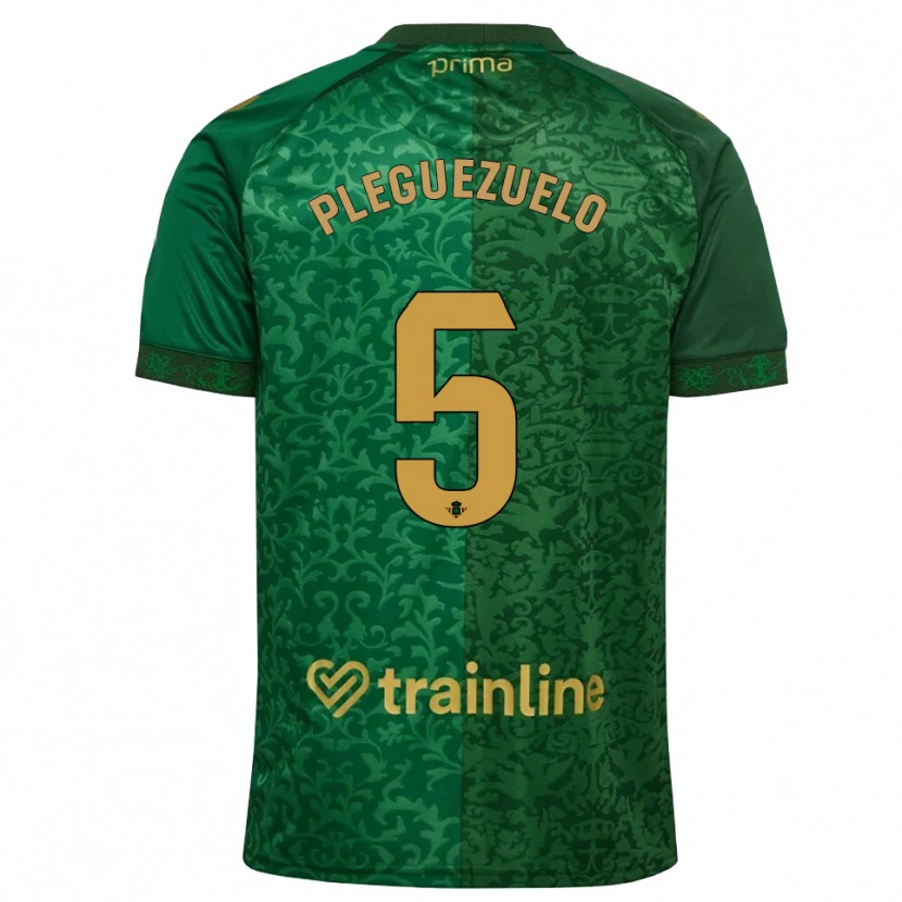 Danxen Heren Xavi Pleguezuelo #5 Bosgroen Donker Goudenrood Uitshirt Uittenue 2026/27 T-Shirt België