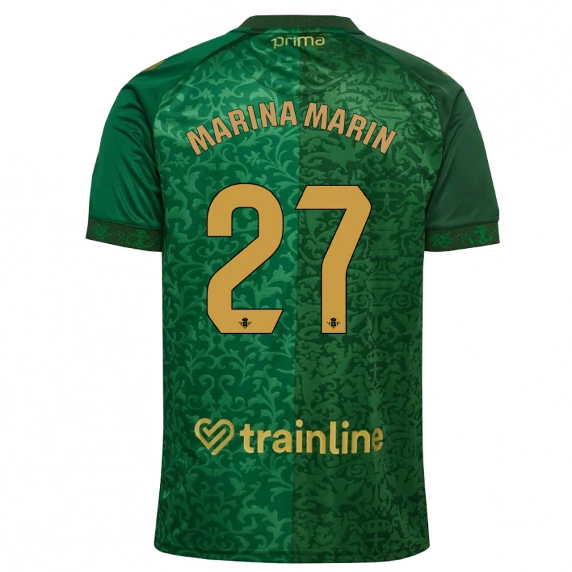 Danxen Heren Marina Marín #27 Bosgroen Donker Goudenrood Uitshirt Uittenue 2026/27 T-Shirt België