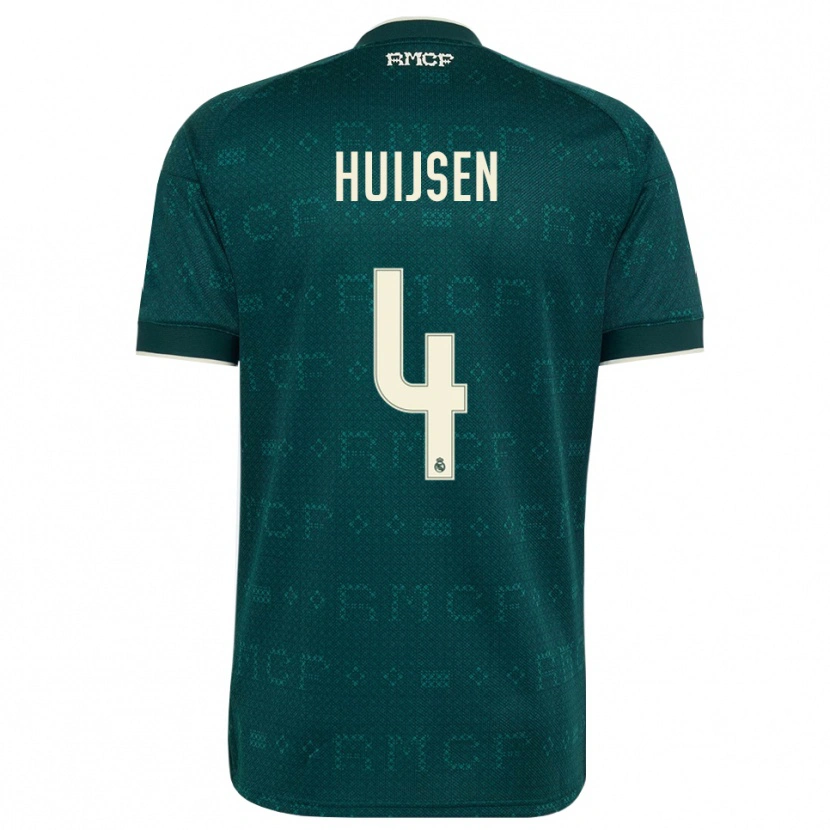 Danxen Heren Dean Huijsen #4 Donker Leigrijs Wit Uitshirt Uittenue 2026/27 T-Shirt België