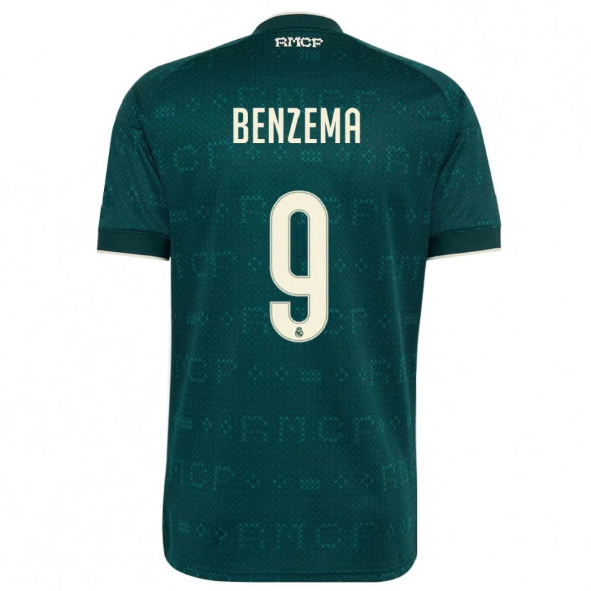 Danxen Heren Karim Benzema #9 Donker Leigrijs Wit Uitshirt Uittenue 2026/27 T-Shirt België