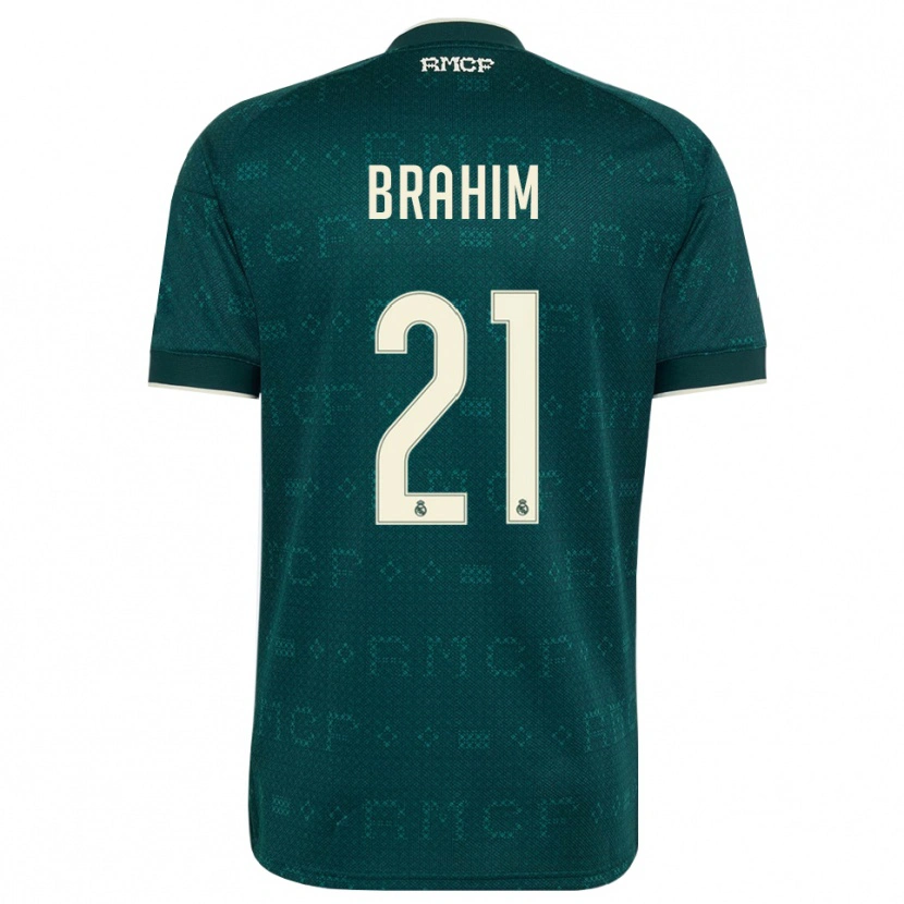 Danxen Heren Brahim Díaz #21 Donker Leigrijs Wit Uitshirt Uittenue 2026/27 T-Shirt België