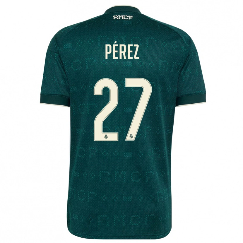 Danxen Heren Adrián Pérez #27 Donker Leigrijs Wit Uitshirt Uittenue 2026/27 T-Shirt België
