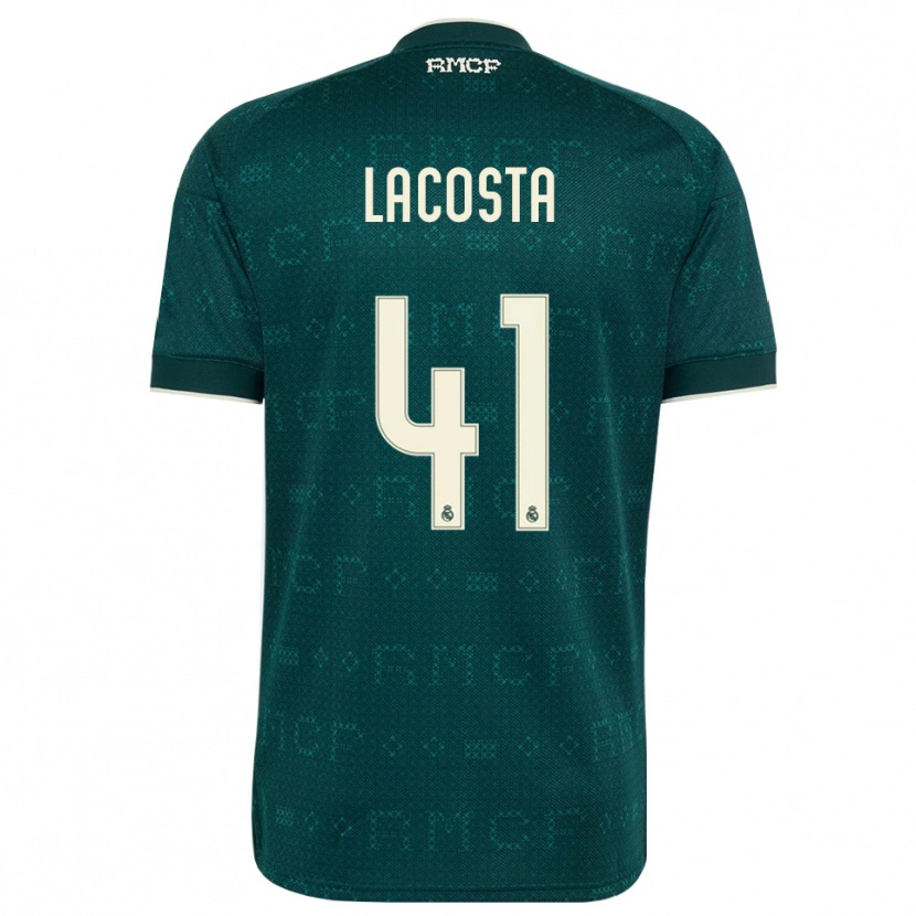 Danxen Heren Diego Lacosta #41 Donker Leigrijs Wit Uitshirt Uittenue 2026/27 T-Shirt België
