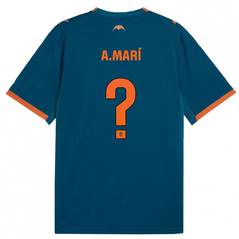 Danxen Heren Alberto Marí #0 Staalblauw Oranje Uitshirt Uittenue 2026/27 T-Shirt België