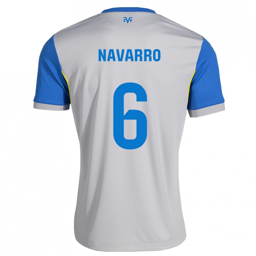 Danxen Heren Pau Navarro #6 Dodgerblauw Grijs Uitshirt Uittenue 2026/27 T-Shirt België