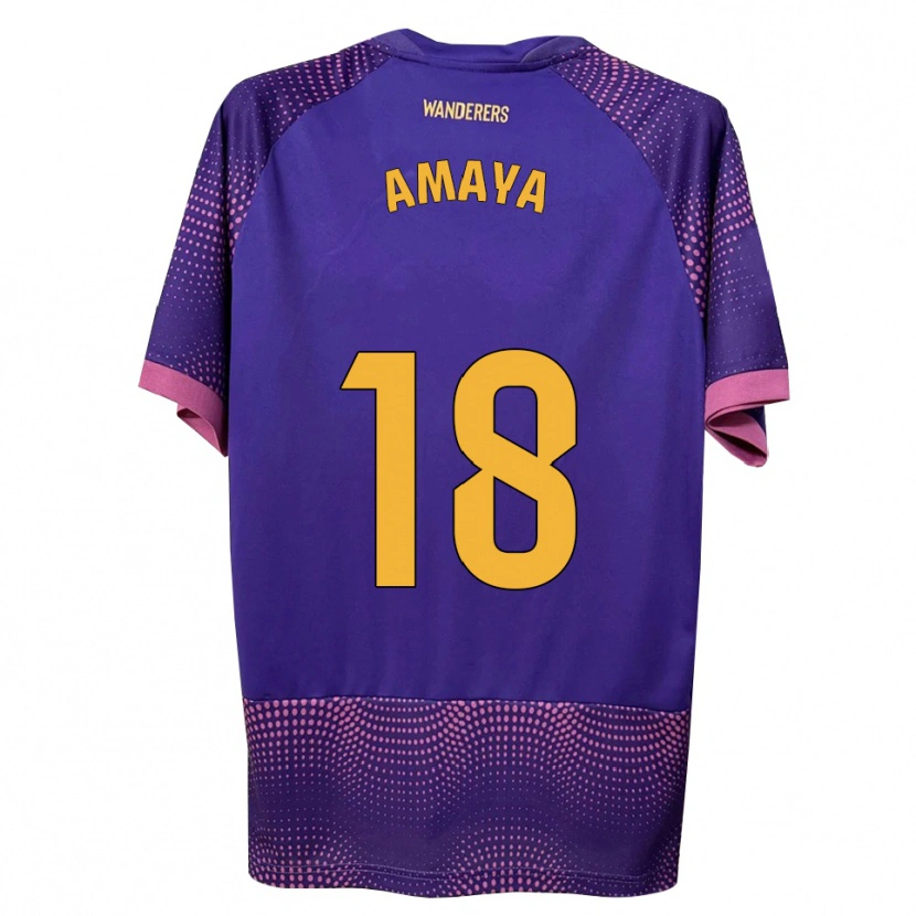 Danxen Heren María Amaya #18 Paars Wit Roze Uitshirt Uittenue 2026/27 T-Shirt België